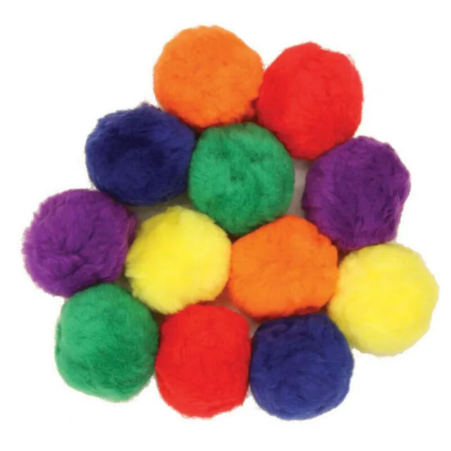 Creativity Street Pom Pons, Assorted Colors, 70 mm, 12 Pieces