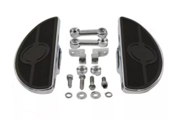 Chrome Moon Floorboards for Male Foot Peg Mount Harley Softail Dyna Sportster