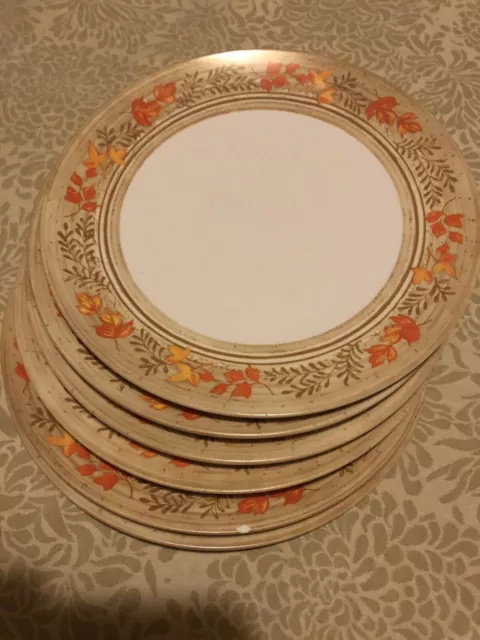 Vintage plastic melamine Melaware Set of 6 side /salad plates autumn pattern