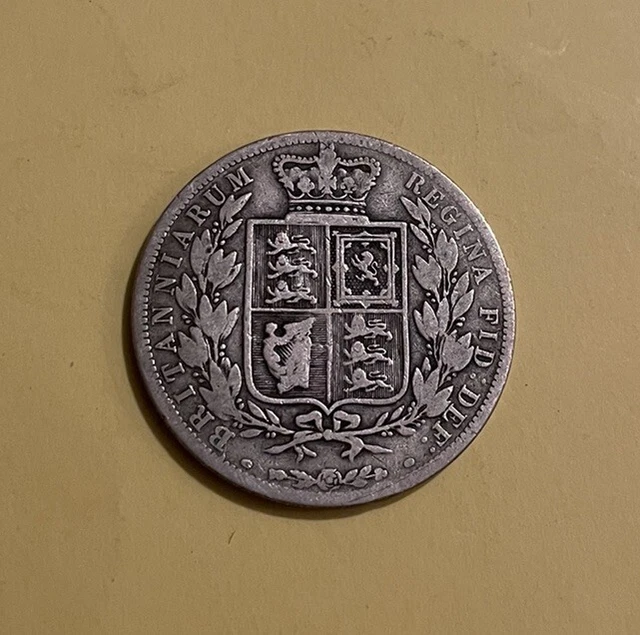 Young Head Victoria 1887 Half Crown Silver Coin