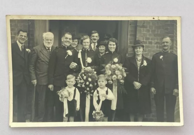 Postcard RPPC Family Wedding Photo - Home Counties News Luton Real Photo c.1930s