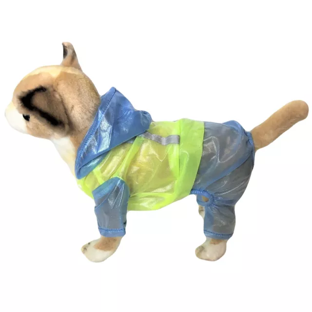 For SMALL Dog RainCoat Hooded Waterproof Coat Rain Jacket Pants REFLECTIVE Safe