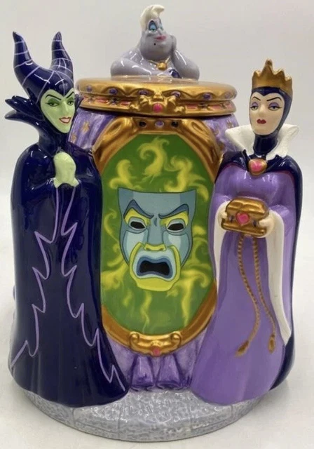 RARE DISNEY VILLAINS Cookie Jar ~ Maleficent Evil Queen Ursula ~ 44126