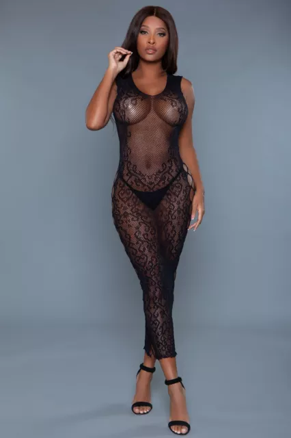 sexy BE WICKED cutout CRISS-CROSS strappy SIDES sleeveless NET long gown DRESS