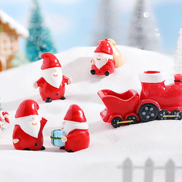 1PC Mini Resin Santa Claus Snowman Figurine Bonsai Ornament Micro Landscape  ❤XH