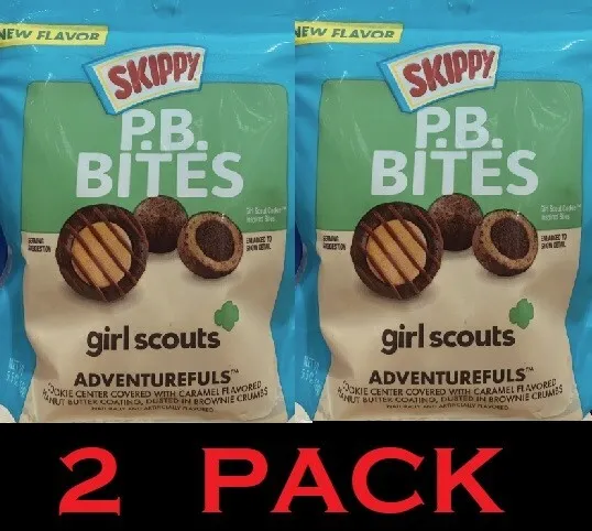 2x Skippy PB Bites Girl Scouts ADVENTUREFULS 5.5 oz Bag - 2 PACK