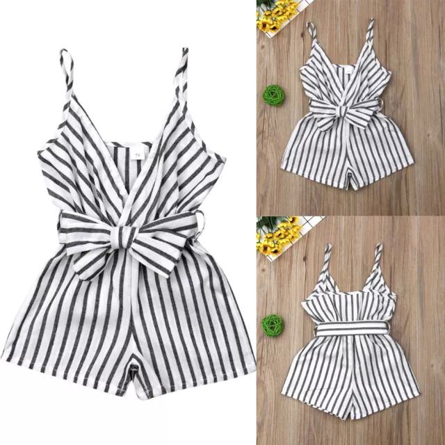 Newborn Baby Girls Outfits Clothes Striped Romper Bodysuit Jumpsuit Playsuit