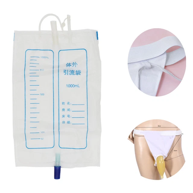 2 piezas Nuevo bolso de pierna de silicona para incontinencia femenina colector de orina con catéter