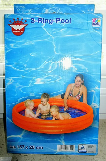 Wehncke 3 Ring Pool Kinder Planschbecken 157 x 28 cm Sommer Badespass Neu !