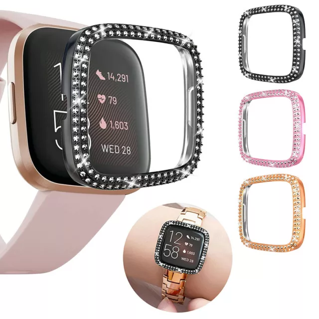 Für Fitbit Versa 2 Smartwatch Cover Glänzend Kristall Strass Schutzhülle