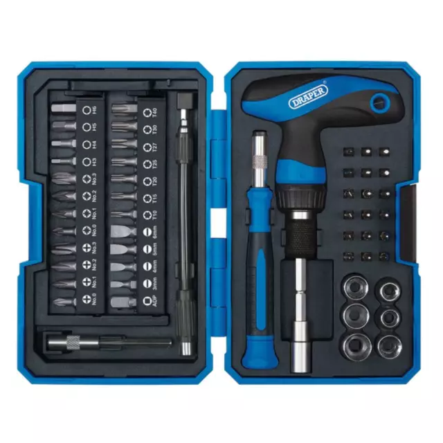 Draper Tools T-Handle Ratchet Screwdriver Set (53 Piece)