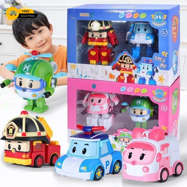 Juguetes Robocar Poli Transformers, la sede[Roy, Amber, Helly, Poli