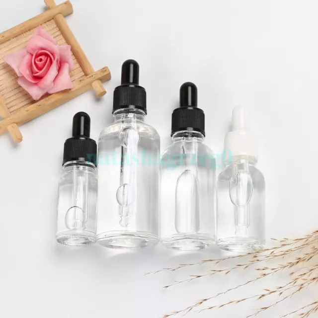 5Pc 10-100ML Glass Liquid Dropper Reagent Eye Pipette Essential Oil Bottle Clear