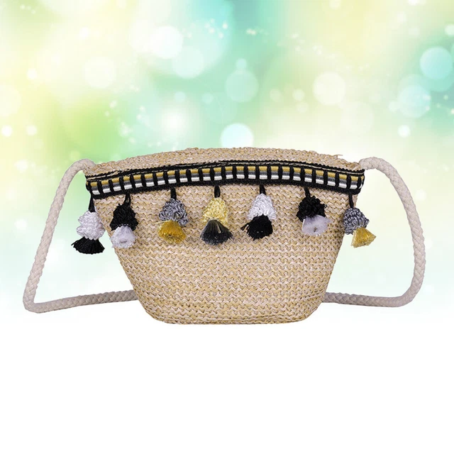 Straw Satchel Women Straw Shoulder Bag Crossbody Tote Straw Bag