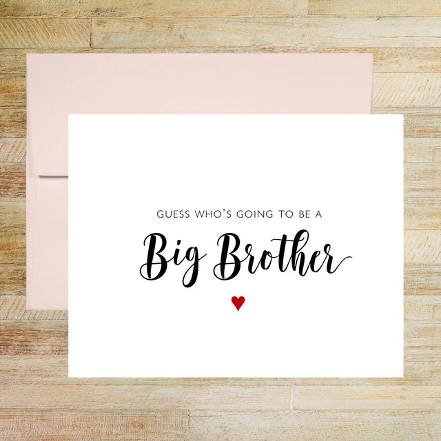 Big Brother Baby Announcement Greeting Card, PRINTED A2 Folded Card