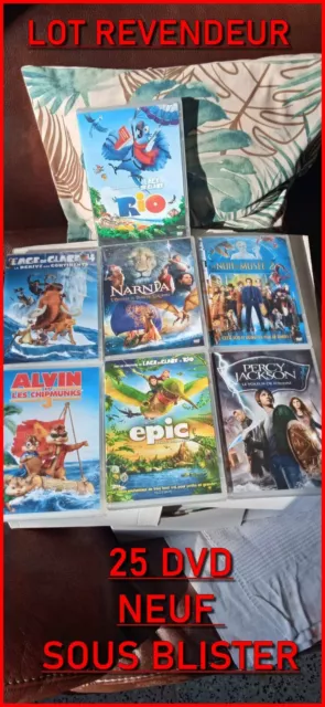 ❎ Lot Revendeur 25 dvd Neuf blu ray disney rio l'age de glace Narnia Alvin Epic
