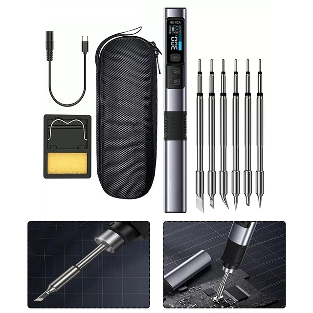 TEMPERATURE CONTROL HS02A Smart Electric Soldering Iron Kit with HD