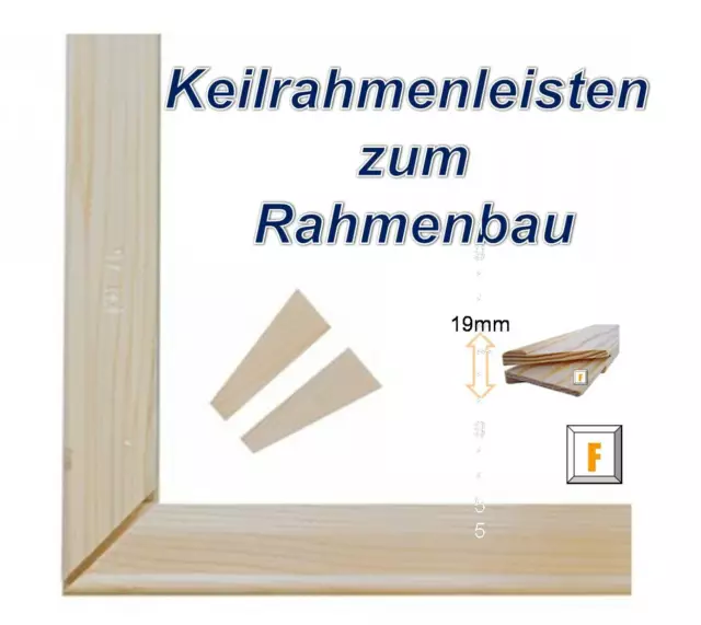 Keilrahmen Leisten BAYERWALD, Kiefernholz, 19 x 45 mm, Eigenanfertigung