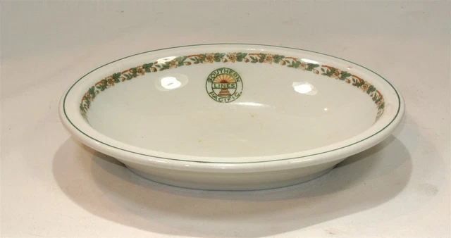 Vintage SOUTHERN PACIFIC RAILROAD Sunset Pattern Oval Bowl 8 inch Buffalo China 2