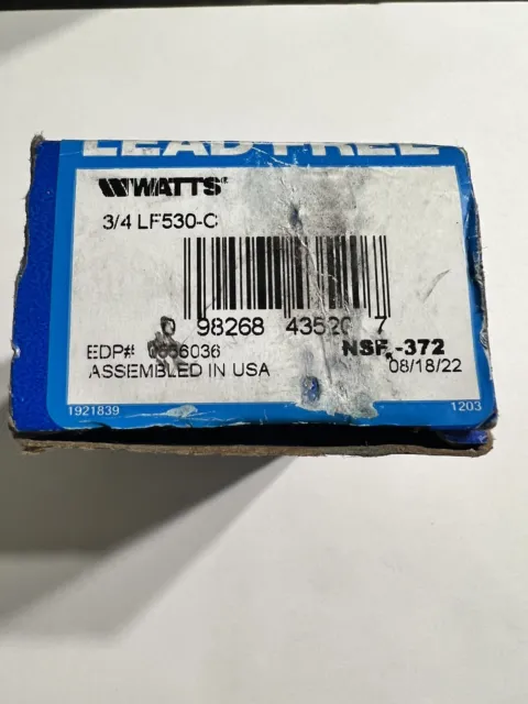 3/4" Watts LF530C Calibrated Pressure Relief Valve 50-175 Psi Lead Free  Series