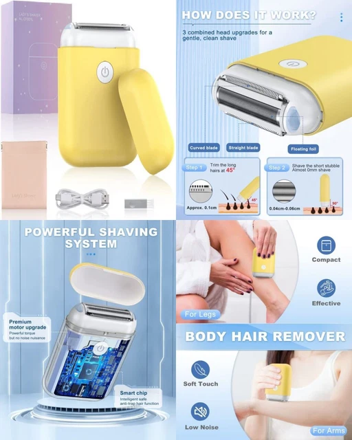 Mini afeitadora eléctrica para mujer YBLNTEK, afeitadora de piernas inalámbrica para dama,...