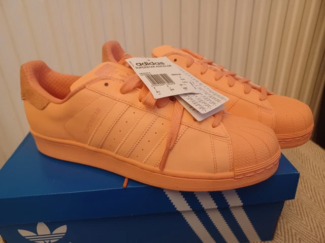 NEW ADIDAS SUPERSTAR Shell Toe Pink orange size 9 trainers mens