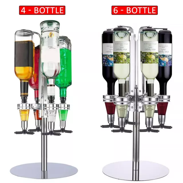 WALL MOUNTED & ROTARY STAND DRINK OPTIC DISPENSER PARTY BAR BUTLER 4 to 6 BOTTLE