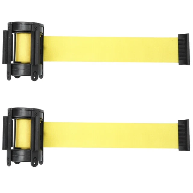 2x Crowd Control Barriers Line Retractable Safety Tape Retractable Caution Belt