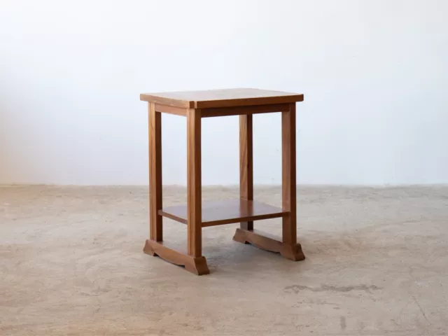 Mid Century Tiered Teak Side Table, French c. 1950s