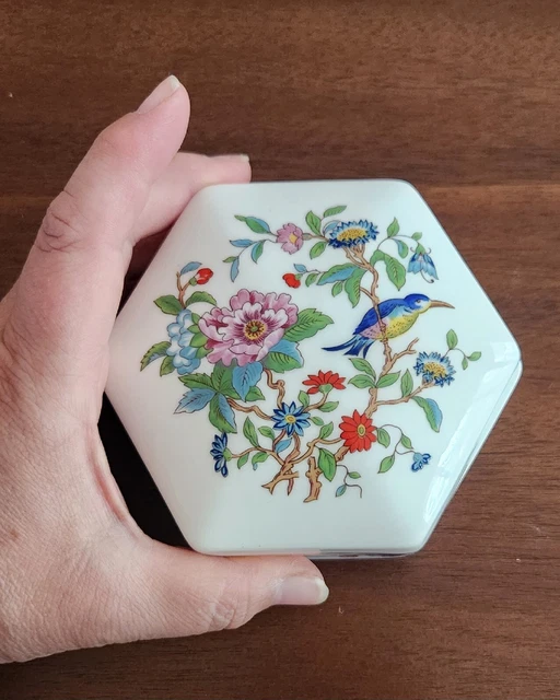 Aynsley Pembroke Fine English Bone China HEXAGON Trinket/Jewelry Box
