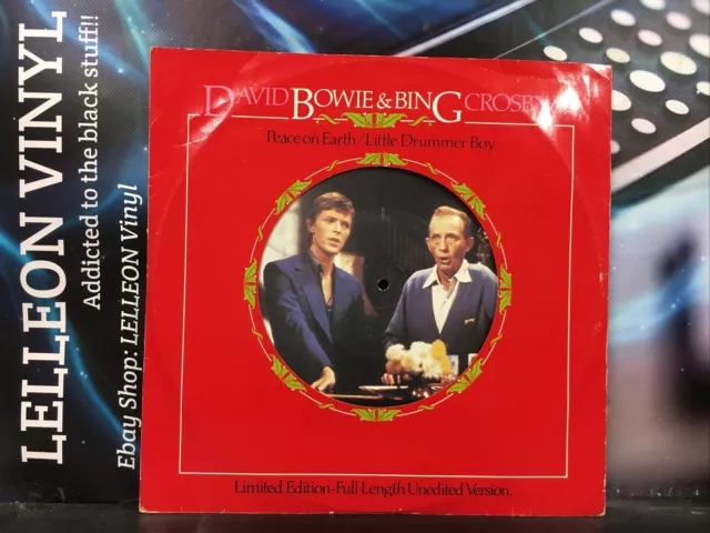 David Bowie & Bing Crosby Peace On Earth Ltd Ed 12" EP Vinyl Record BOWT12 80’s