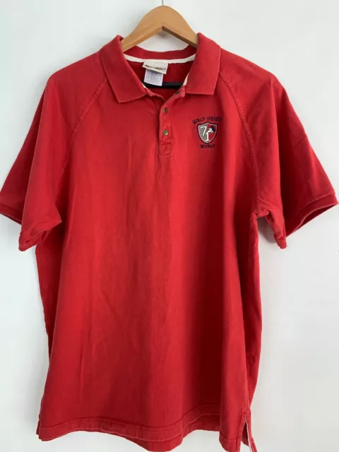 WALT DISNEY WORLD Mickey Mouse Men’s Large Cotton Red Golf Polo Shirt ...