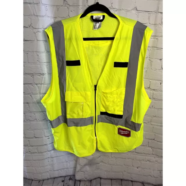 Milwaukee Large/X-Large Yellow Class 2 High Visibility Safety Vest, Adult Unisex