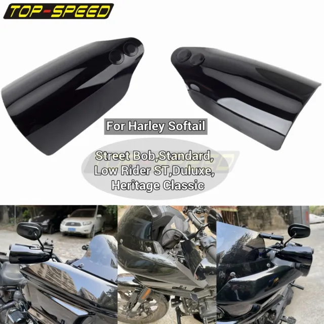 Black Motorcycle Handguard Hand Cover Protection Windshield For Softail Deluxe