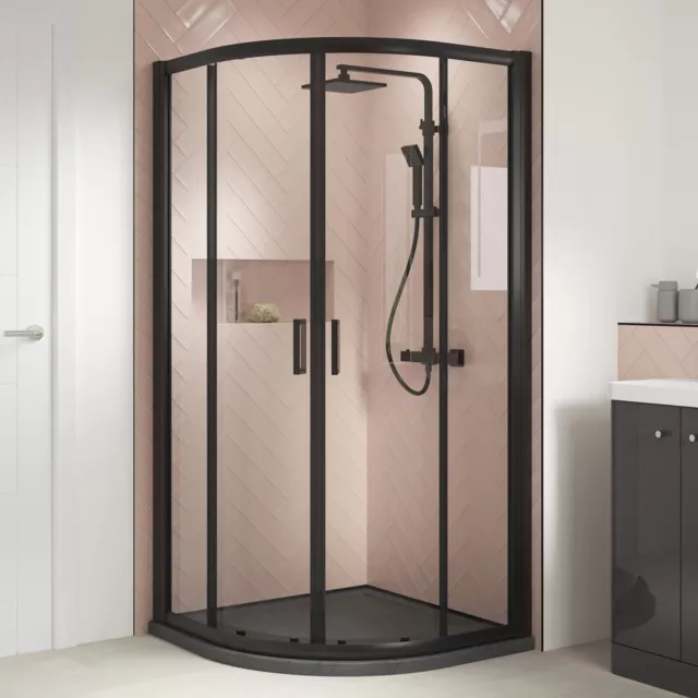 Bathroom Modern Quadrant Shower Enclosure Matt Black Corner Cubicle 800mm