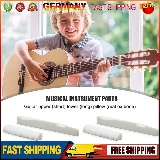 4pcs Bone Guitar Bridge Nut Saddle for 6 String Guitar Stringed Instrument Parts
