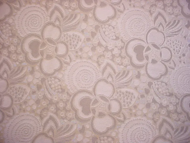 3-5/8Y Kravet Lee Jofa Cream Putty Floral Damask  Velvet Upholstery Fabric 4