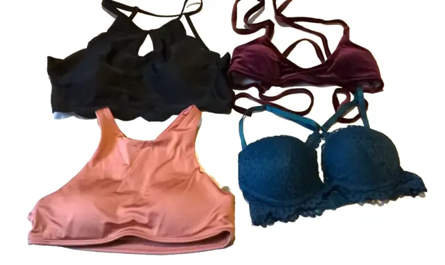 LADIES VARIOUS small size bikini tops and bra size 34B bundle/used