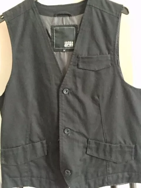 Gilet uomo Jack&Jones Est.1975 in denim nero tg M foderato a tre bottoni