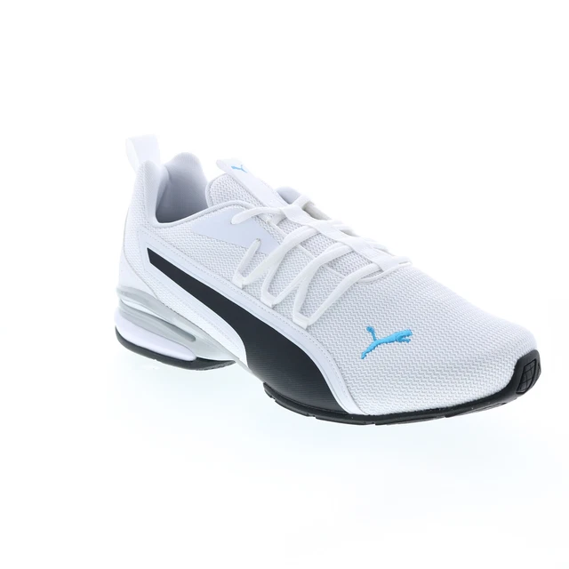 Puma Axelion NXT 19565607 Mens White Canvas Lace Up Athletic Running Shoes