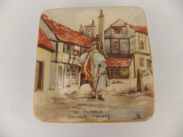 New Hall Hanley Staffordshire square jam dish - Mr Bumble (Oliver Twist )