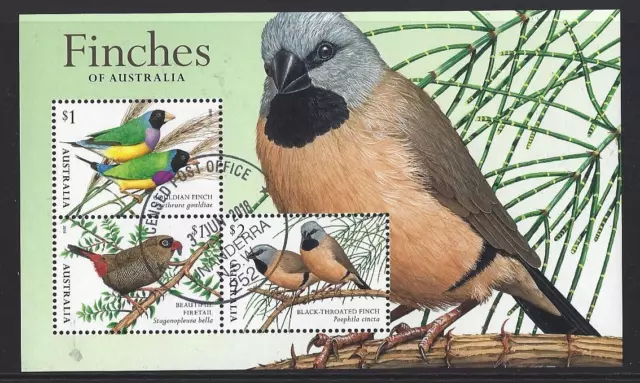 Australia 2018 Finches Miniature Sheet  Fine Used