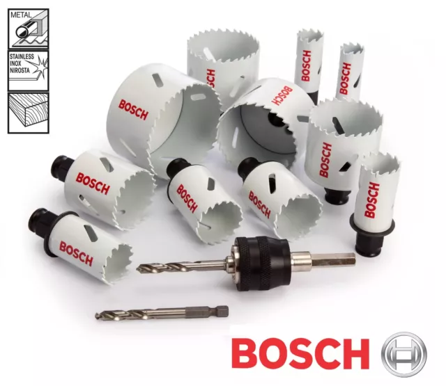 Bosch QUICK CHANGE Release Hole Saw Cutter Bit HSS Bi-Metal Wood Plastic Holesaw