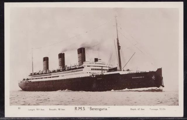 Rms Berengaria, Cunard Line Real Photo Rppc Postcard