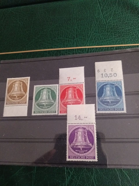 Berlin 1951 Freiheitsglocke III Klöppel in der Mitte, Mi.Nrn. 101-105 postfrisch