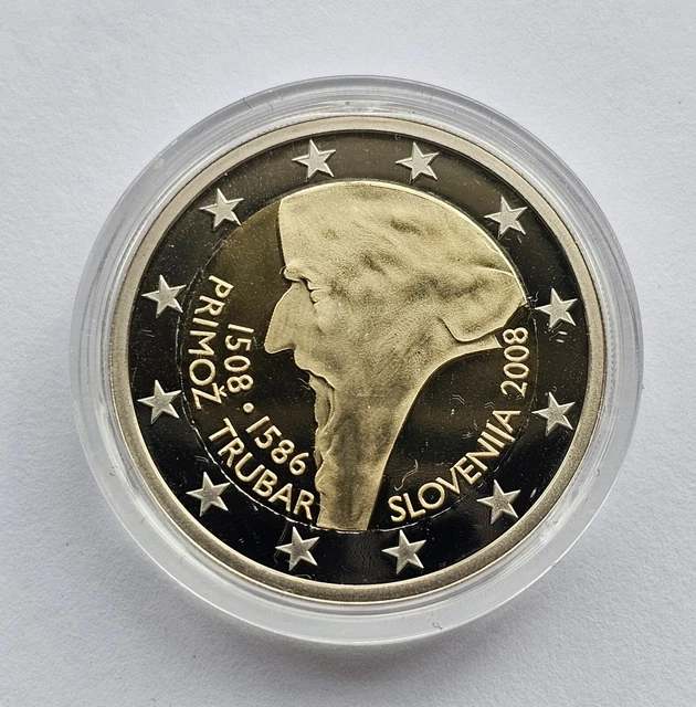 Pièce de 2 euro BE Slovenie 2008 Primoz Trubar, Slovenija, Slovenia, PROOF PP