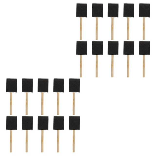 50 piezas pincel de esponja esponja depurador cepillo para niños bolígrafos negros espuma de dibujo pinceles de pintura