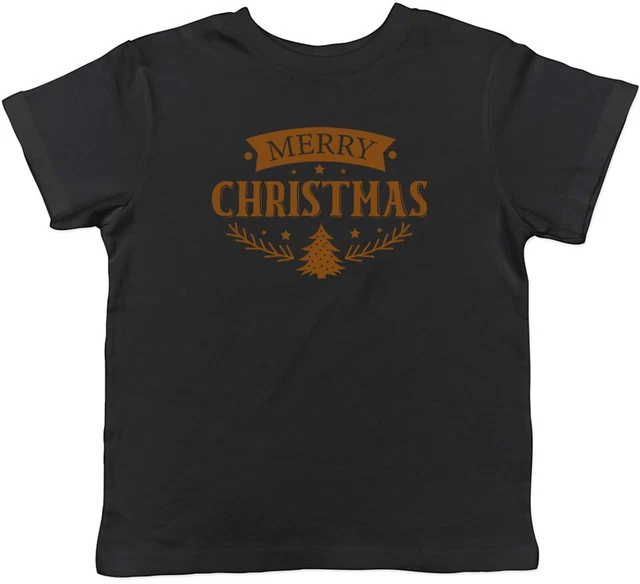 T-shirt buon Natale senape oro Natale bambini ragazzi ragazze regalo