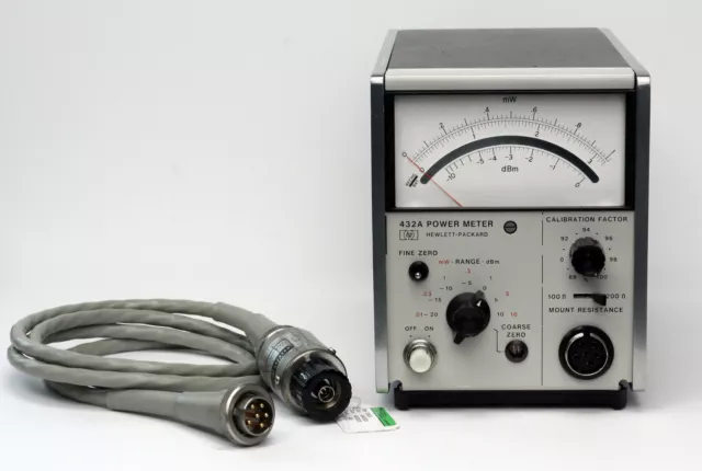 HP / Keysight 432A Power Meter with 478A Thermistor Mount & Cable