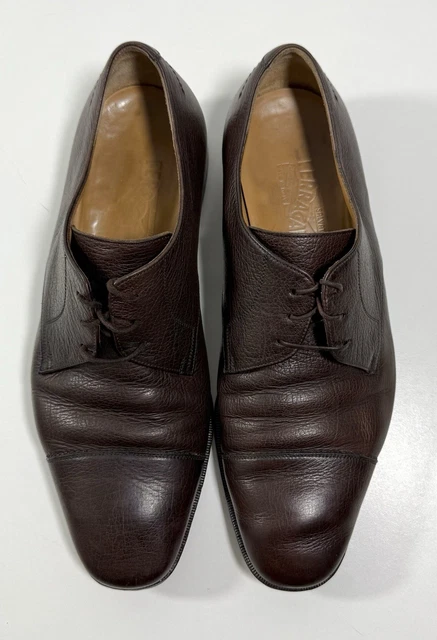 SALVATORE FERRAGAMO FEDELE Black Oxfords Leather Dress Shoes  display picture 3